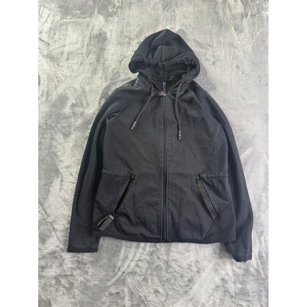 BMW M Motorsport Full Zip Hoodie Black Mesh Panels Men's Size Medium